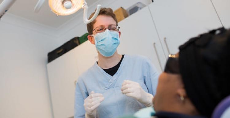 Dentist with mask