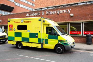 Ambulance outside Accident & Emergency