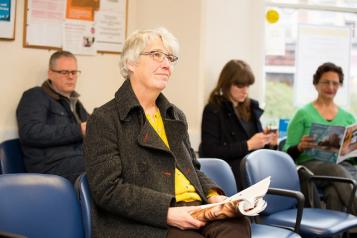 lady in GP waiting room